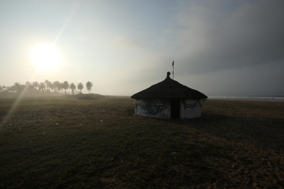 A shrine is seen on a beach where thousands of African slaves were once loaded onto ships in the historic slave port of Ouidah, Benin. (Photo: Afolabi Sotunde/Reuters)