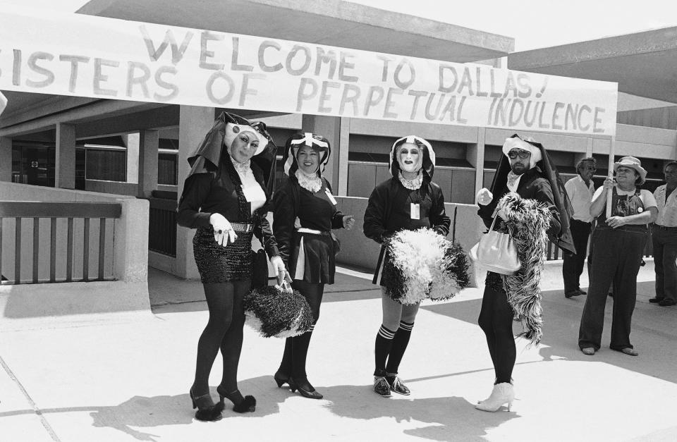 The Sisters of Perpetual Indulgence protesting the US Republican Convention in Dallas, TX, in 1984.