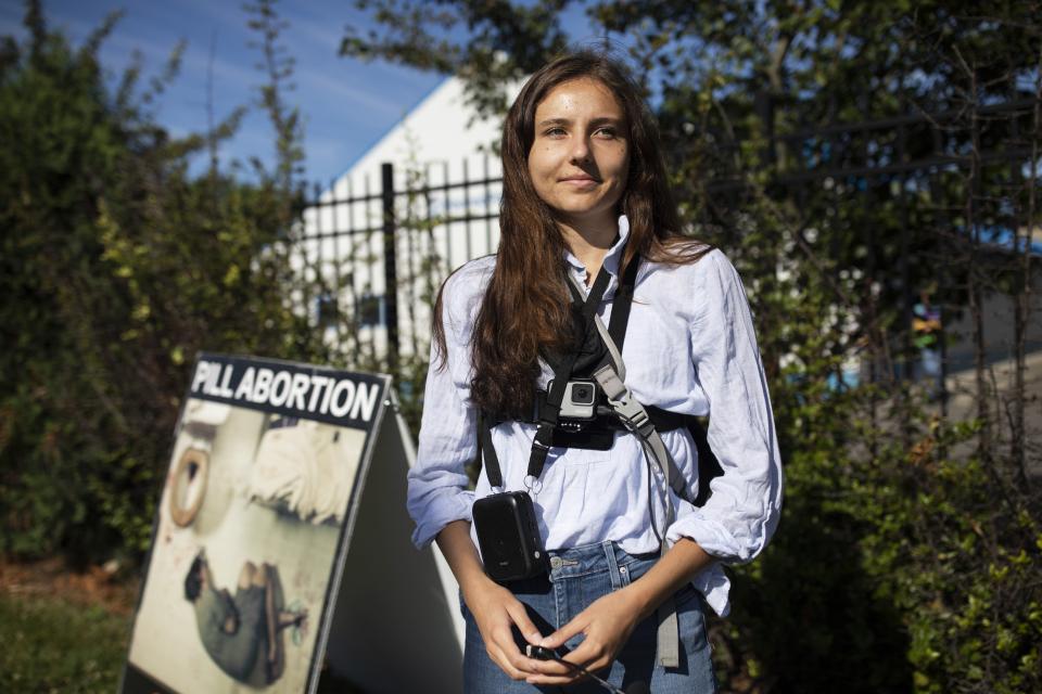 Lexie Hall, 21, who works for Created Equal, a Columbus-based group that advocates against abortion, was out on the sidewalk in front of Planned Parenthood on Tuesday morning. She said she was overjoyed when she heard of the Supreme Court's recent decision to overturn Roe v. Wade.