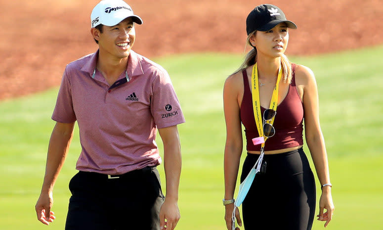 Collin Morikawa and his girlfriend at the PGA Tour.