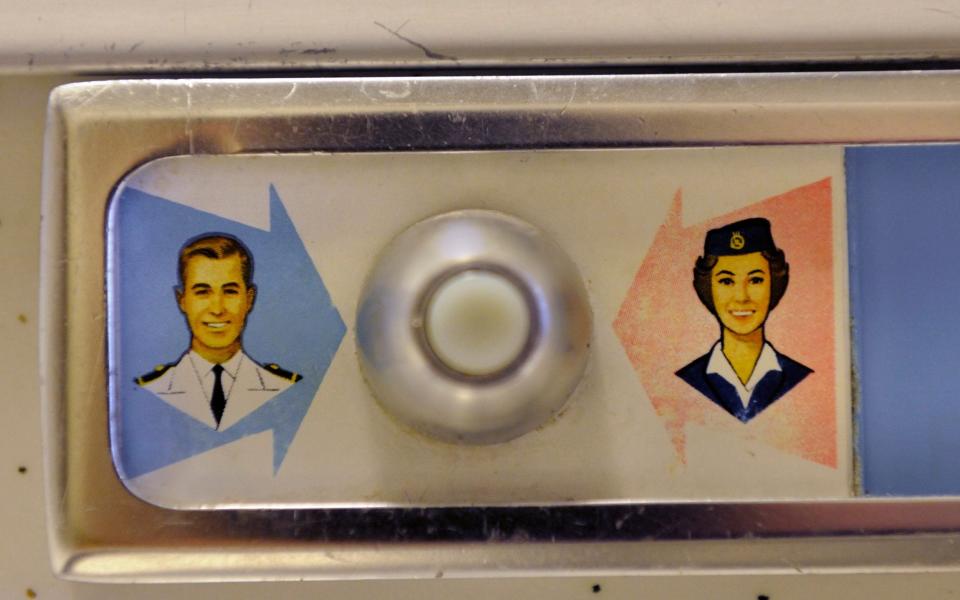 Sultan of Oman's private-jet Vickers VC-10 cabin-attendant call-button. - Universal Images Group via Getty Images
