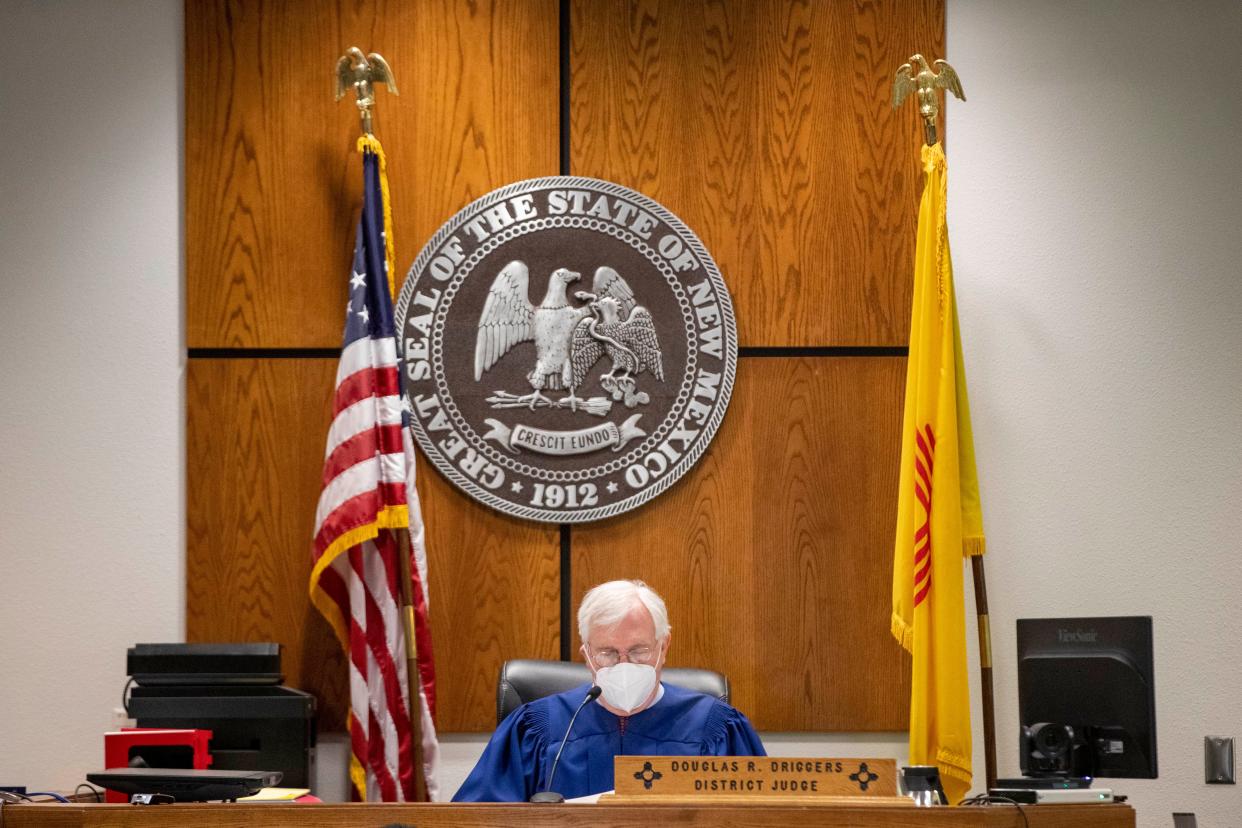 Judge Douglas Driggers listens to witness testimony during the Christopher Smelser trial at the 3rd District Court on Wednesday, July 13, 2022.