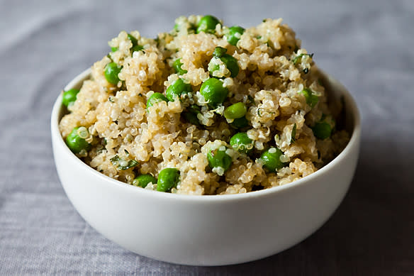 Lemon Herb Quinoa with Hemp Seeds, Spring Peas, and Basil