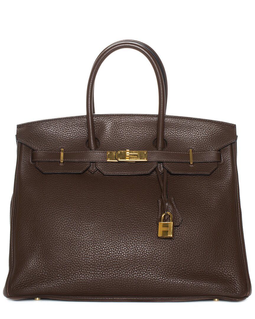 5) Brown Leather Birkin 35 PHW