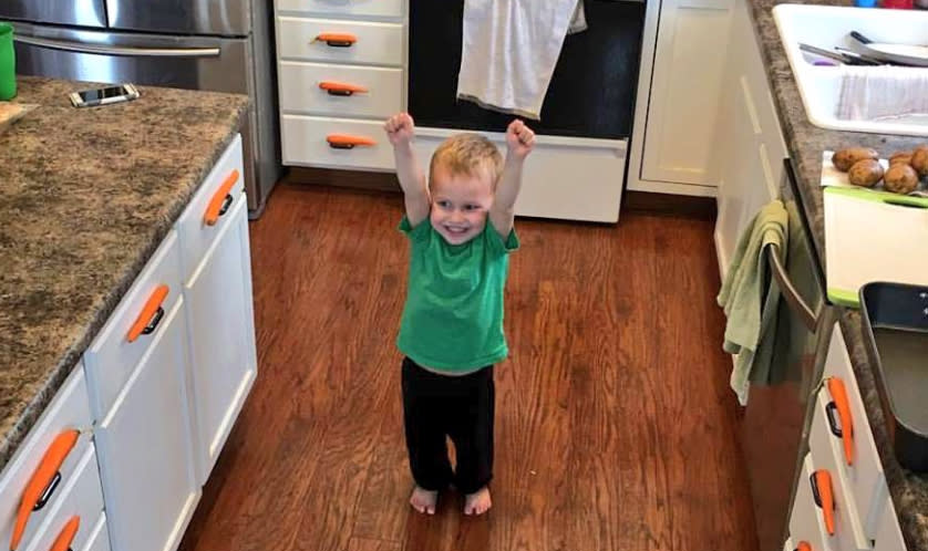 Toddler with carrots