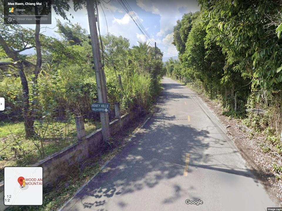 Street view around the cabin I stayed at in Mae Rim, Thailand.