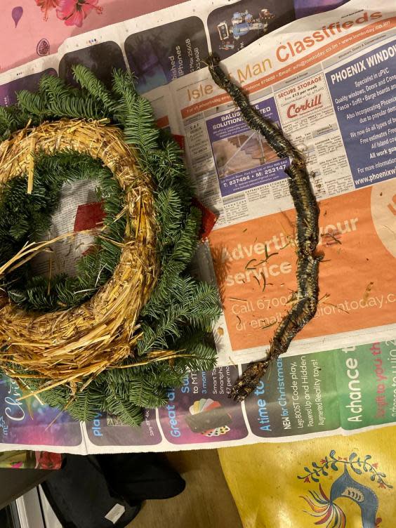 The wreath was purchased from a supermarket (Karl Gaskell / SWNS)