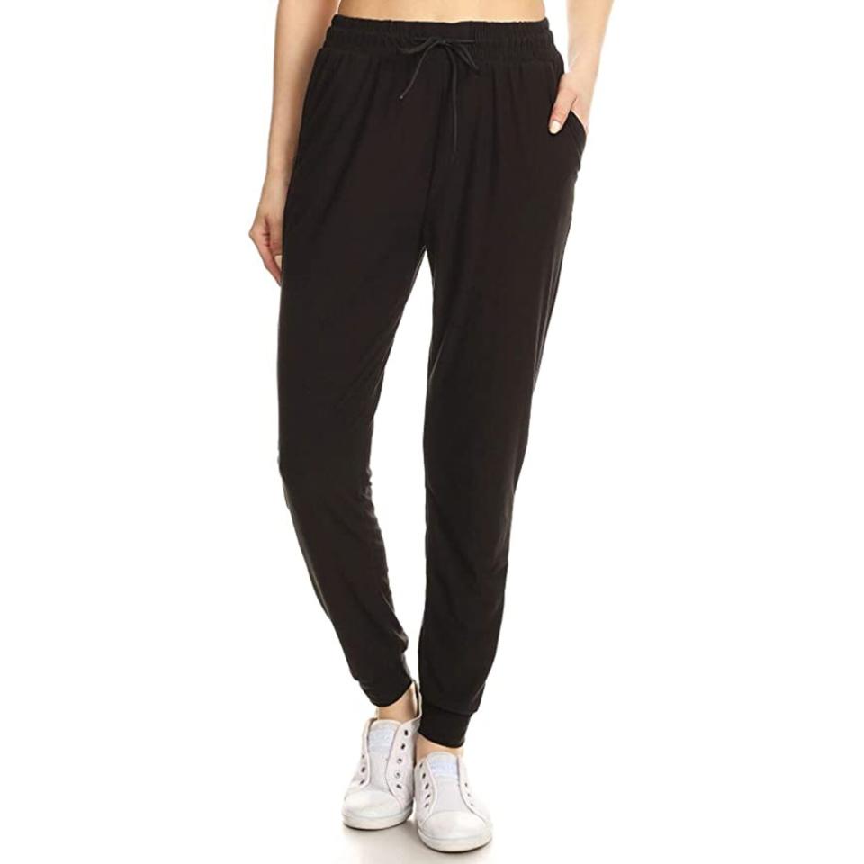 Leggings Depot Women's Printed Solid Activewear Jogger