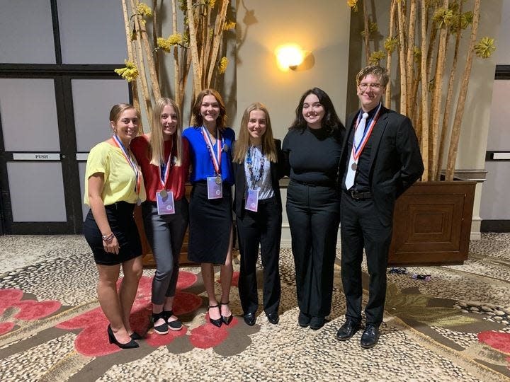 Canton South High School students competed in the Business Professionals of America National Leadership Conference in May. Picture are, from left: Carmella Herrington, Elyana Johnson, Tori Newman, Abbie Bergert, MaKenna Daniels and Trevor Paul.