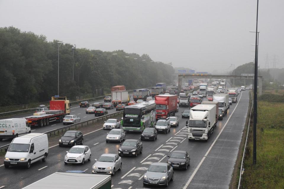 Very slow traffic and lane closed on M6 after crash at rush hour i(Image: Newsquest)/i