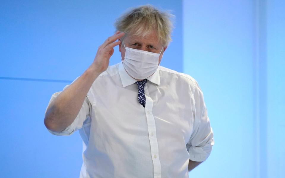 Boris Johnson during a visit to the Rutherford Diagnostic Centre in Taunton - Andrew Matthews/PA