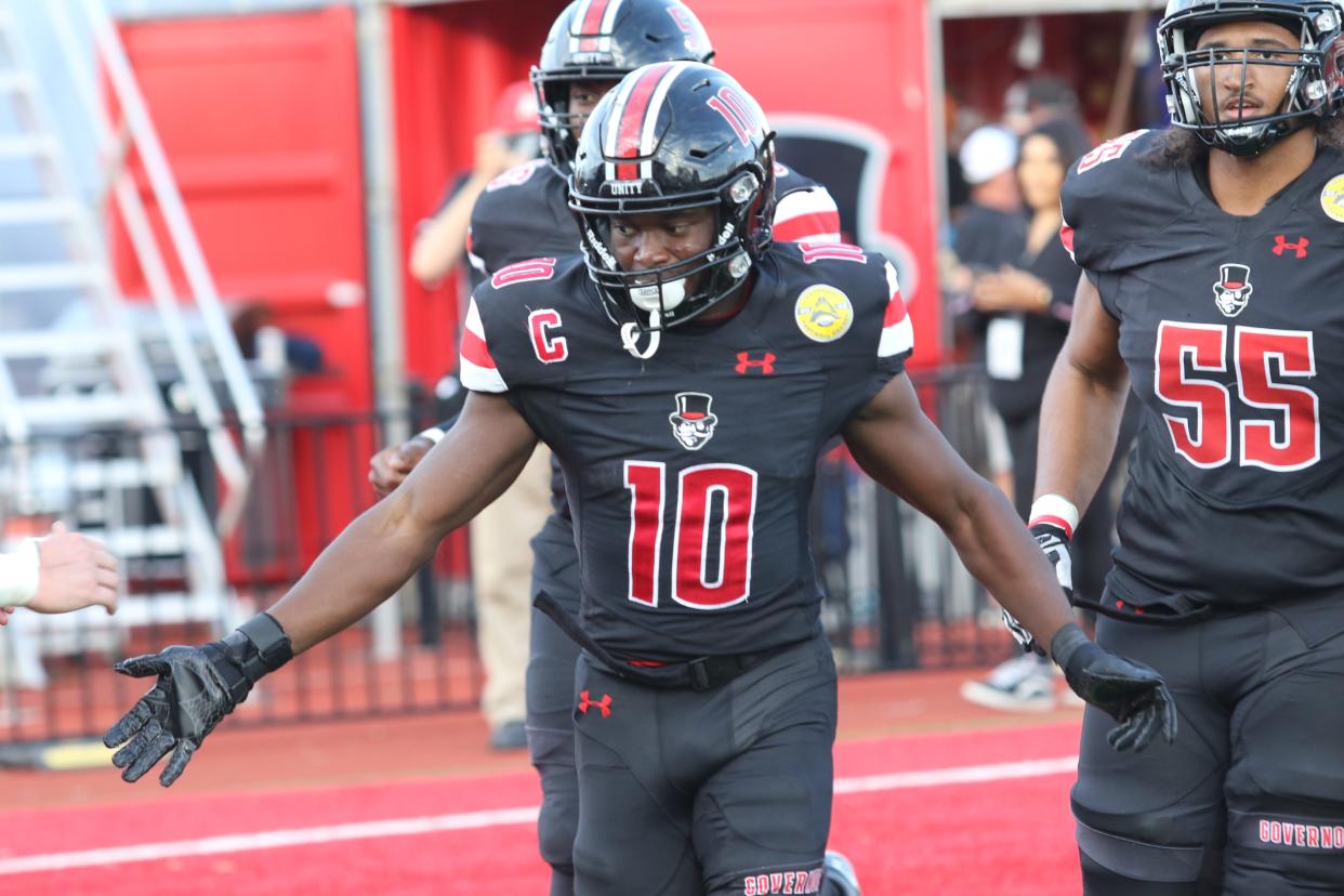 Austin Peay wide receiver Drae McCray (10) celebrates a touchdown catch during an Oct. 29 home game against Jacksonville State. McCray, the leading receiver in the Atlantic Sun Conference this year as a sophomore, is transferring to Texas Tech. He caught 17 touchdown passes in his two years with Austin Peay.