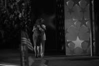 <p>Hillary Clinton hugs her daughter Chelsea as she enters the arena at the DNC in Philadelphia, PA. on Jauly 28, 2016. (Photo: Khue Bui for Yahoo News)</p>