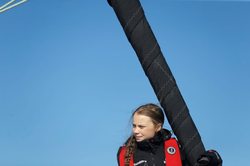 Climate change activist Greta Thunberg arrives in Lisbon