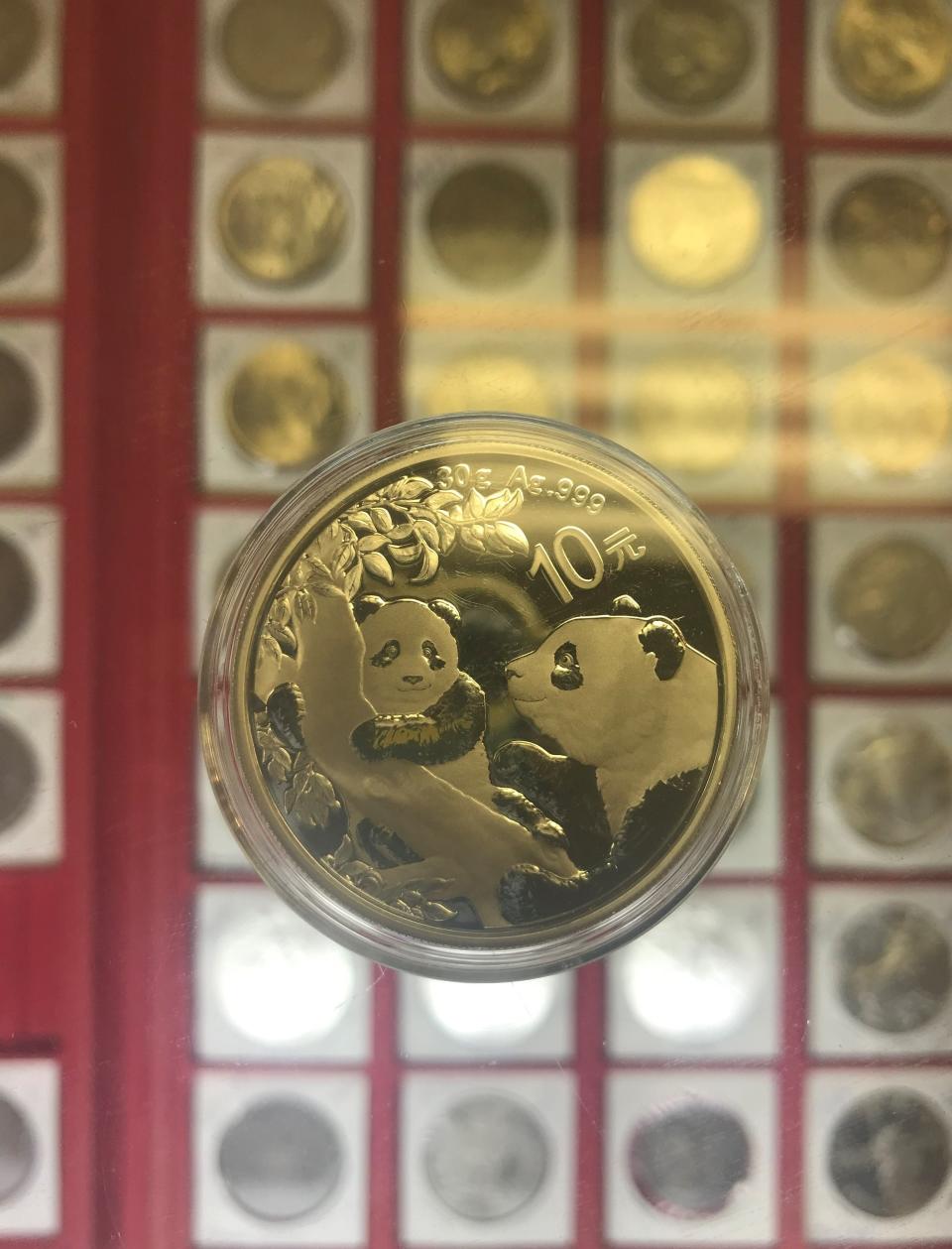 Castle Coin Shop has one-ounce silver coins featuring pandas.