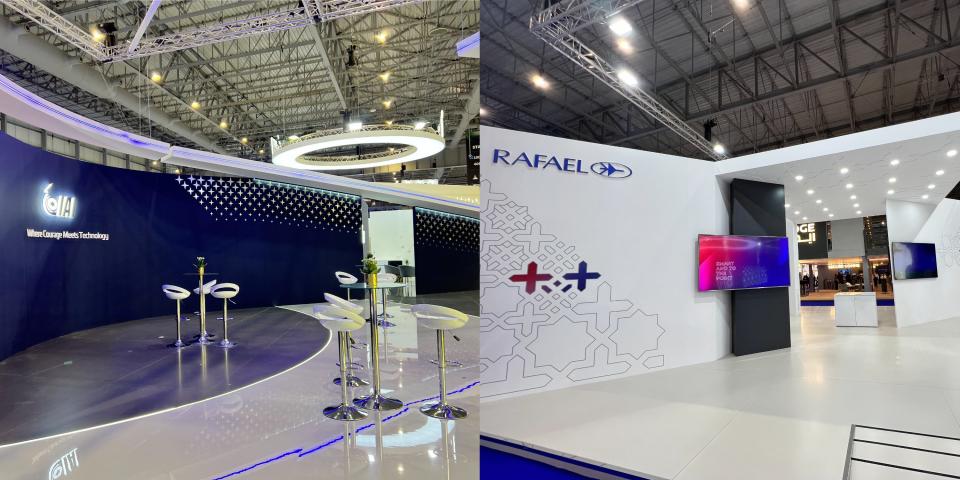 IAI and Rafael's empty exhibition stands at the Dubai Airshow