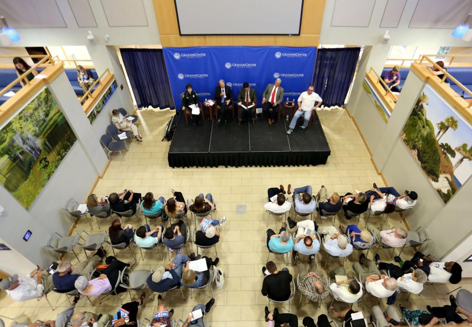 An event is held at the University of Florida's Bob Graham Center for Public Service.