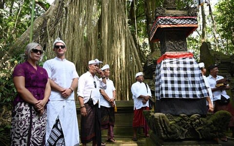 The pair said the Balinese people had been 'very kind to us' - Credit: &nbsp;SONNY TUMBELAKA/AFP