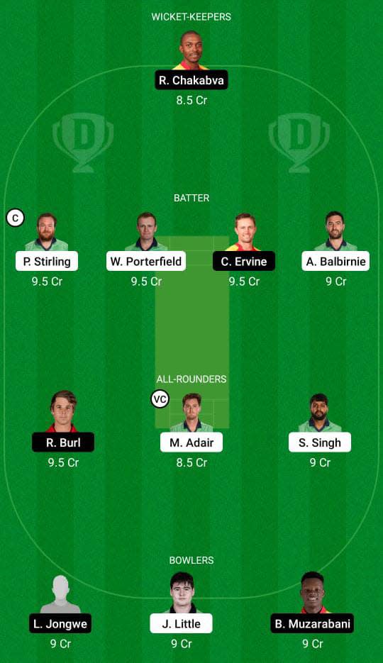 Ireland vs Zimbabwe Dream11 Prediction Fantasy Cricket Tips Dream11 Team