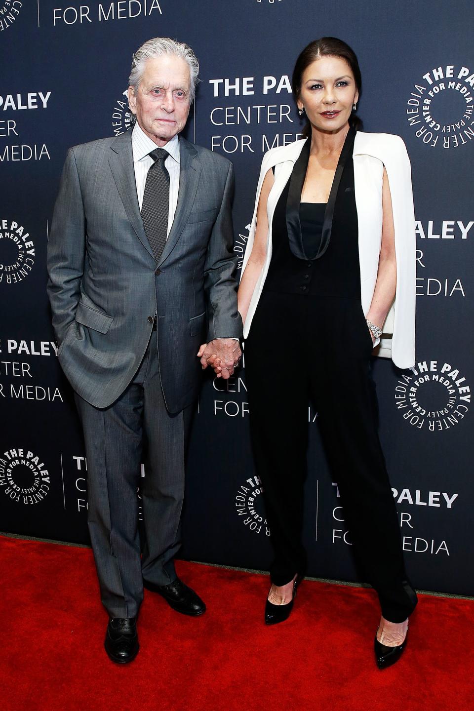 Michael Douglas and Catherine Zeta-Jones attend A Paley Honors Luncheon celebrating Michael Douglas at The Paley Center for Media in N.Y.C. on Thursday.
