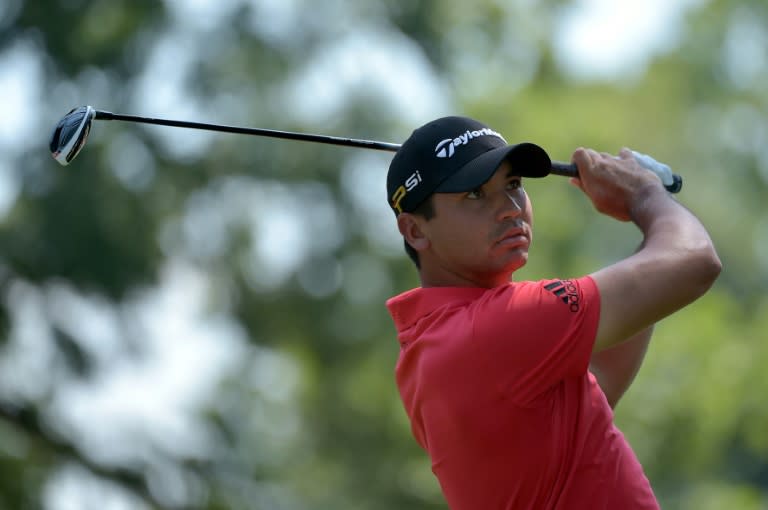 Jason Day of Australia hits a tee shot during a practice round prior to the 2016 PGA Championship at Baltusrol Golf Club on July 27, 2016 in Springfield, New Jersey