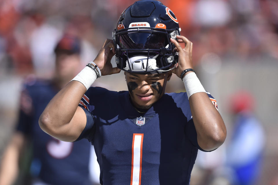 Rookie quarterbacks like Chicago's Justin Fields are coming into the league with grand expectations and not much time to deliver on them. (AP Photo/David Richard)