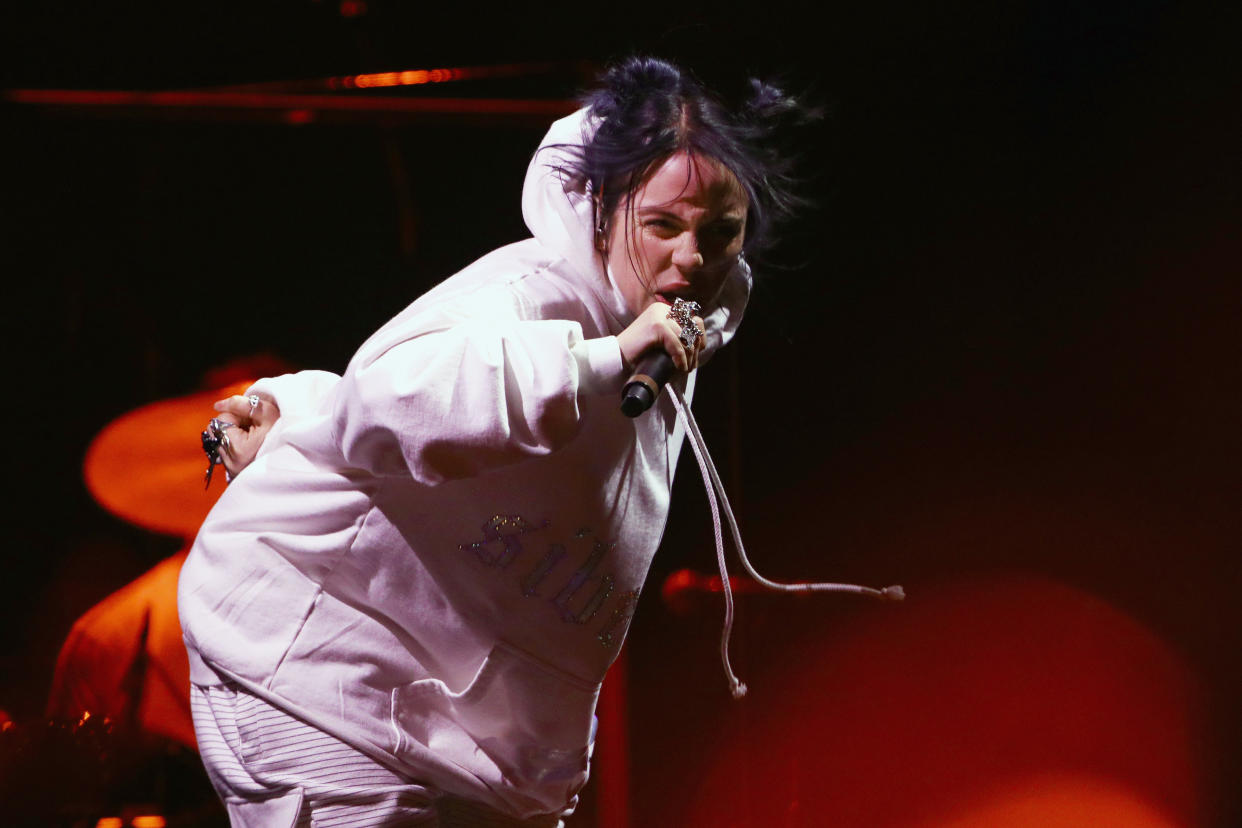 INDIO, CA – APRIL 13: Billie Eilish performs at Outdoor Theatre during the 2019 Coachella Valley Music And Arts Festival on April 13, 2019 in Indio, California. (Photo: Rich Fury/Getty Images for Coachella)