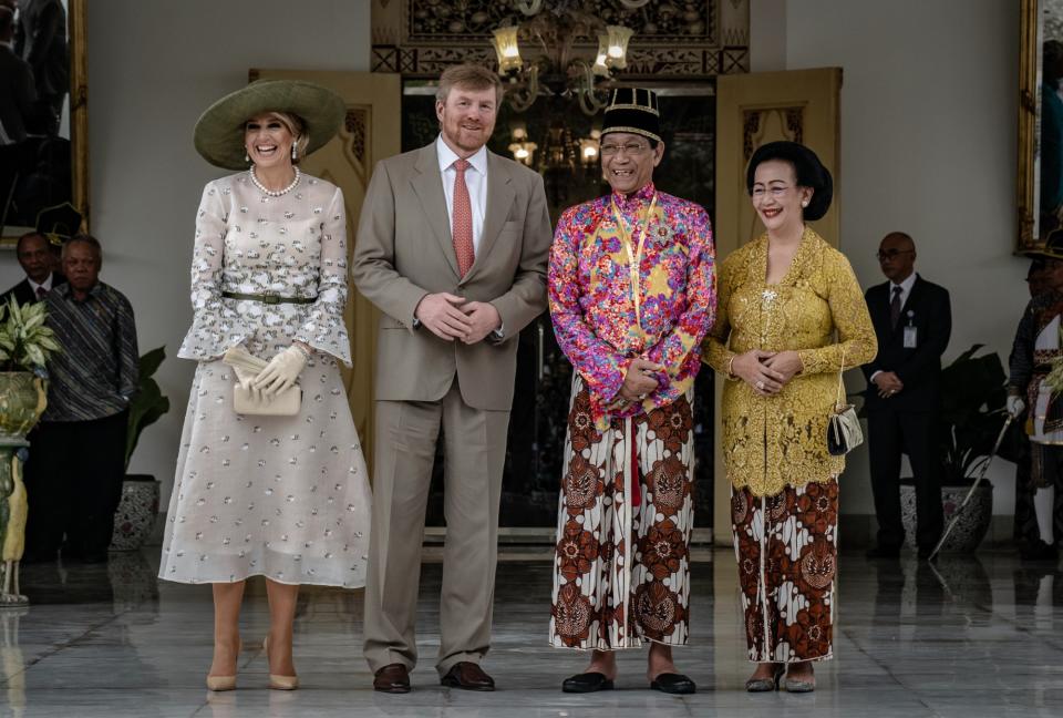 Queen Maxima of the Netherlands, King Willem-Alexander of the Netherlands, Sri Sultan Hamengkubuwono X, Gusti Kangjeng Ratu Hemas, indonesia, march 2020