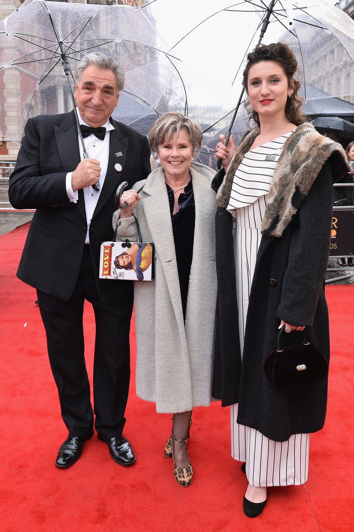 Jim Carter, Imelda Staunton and Bessie Carter attend The Olivier Awards with Mastercard at Royal Albert Hall on April 8, 2018 (Getty Images)