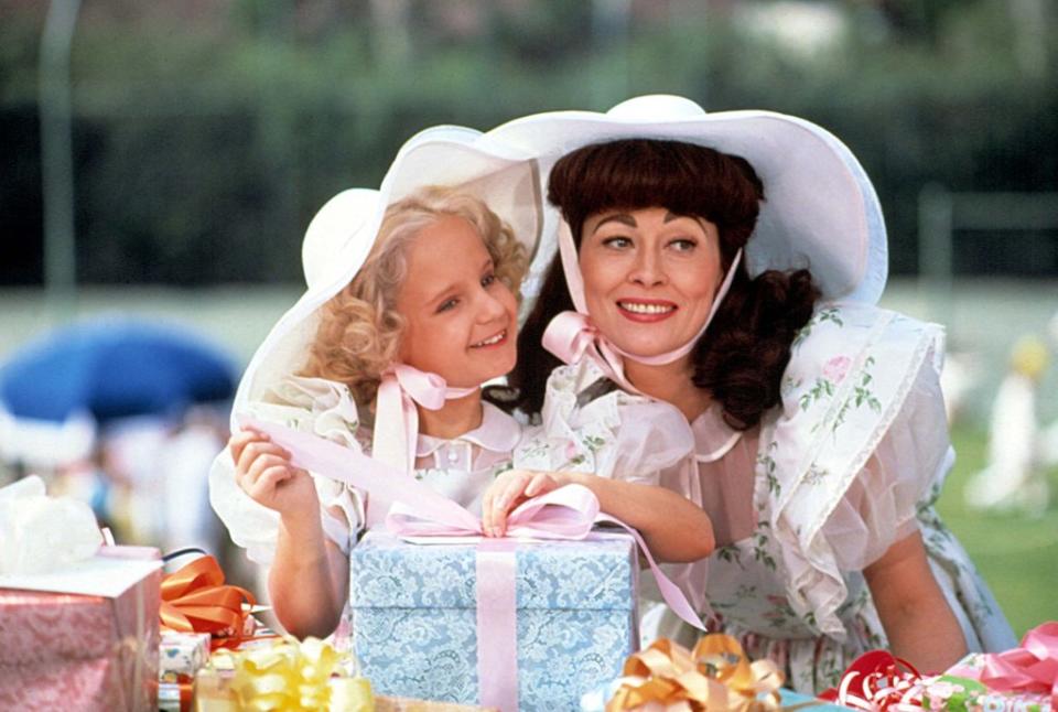 Mara Hobel (left) and Faye Dunaway as Christina and Joan Crawford in 1981’s “Mommie Dearest.” Courtesy Everett Collection