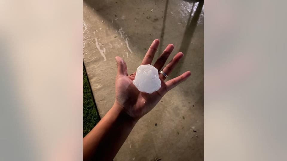 <div>Hail in San Marcos</div> <strong>(Ashley Telles)</strong>