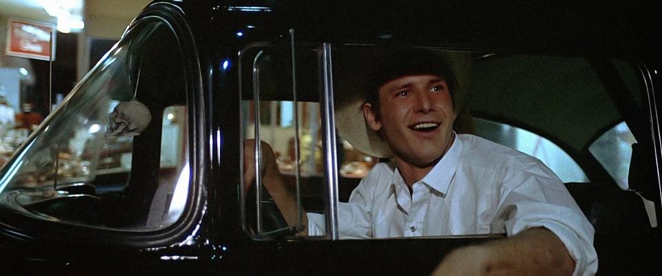 Four years before  "Star Wars" made him famous, Harrison Ford had a small but memorable role in "American Graffiti."