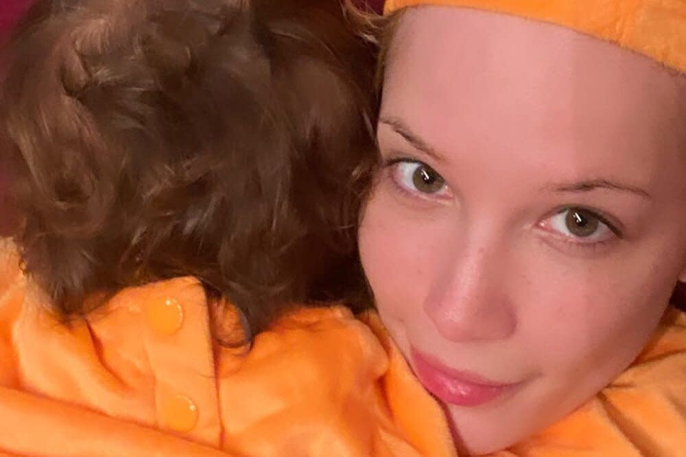 Halsey child dressed as a pumpkin