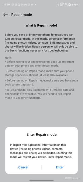OnePlus 12 Repair mode