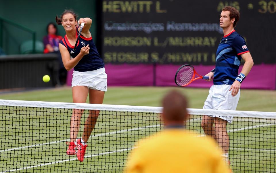 Laura Robson playing Olympic mixed doubles with Andy Murray - GETTY IMAGES