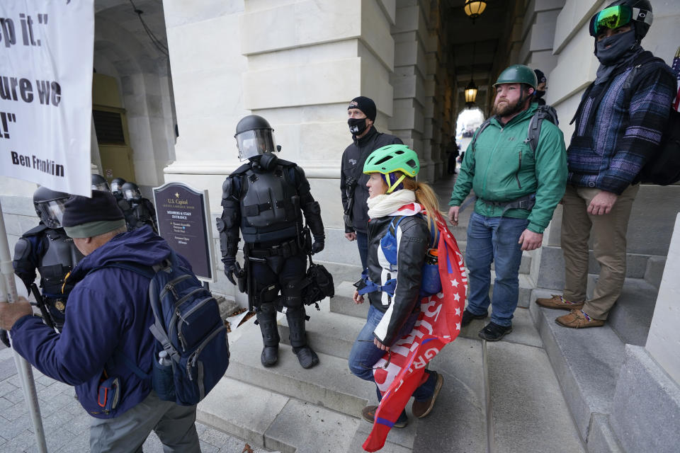 Rioters at the U.S. Capitol on Jan. 6, 2021, in Washington. (AP Photo/Manuel Balce Ceneta)