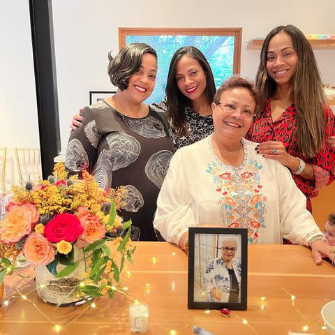 <p>Cisely Saldana Instagram</p> Zoe Saldaña with her sisters Cisely and Mariel and mom Asalia Nazario.