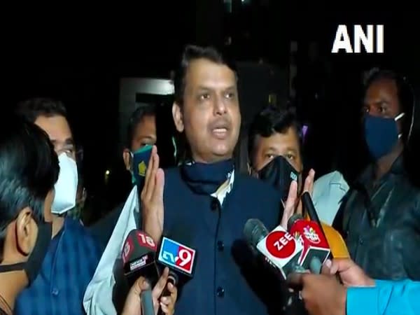 BJP leader Devendra Fadnavis speaking to reporters in Pune. (Photo/ANI)