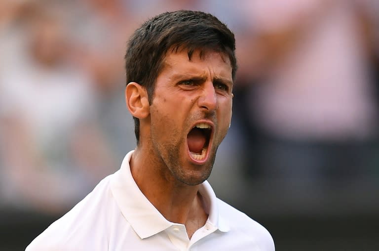 Scream king: Novak Djokovic reacts after winning against Britain's Kyle Edmund