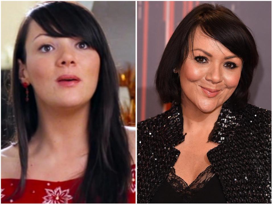 Martine McCutcheon in ‘Love Actually’ and in 2017 (Universal, Getty)