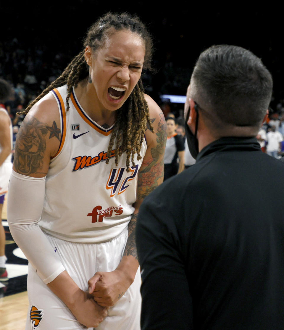Brittney Griner, who voted only once selected in the Game of Mercury Stars, has been detained by Russian authorities since February, due to her role as an airport operator in Moscow. #xfa;  affirm haber found in your steam tank equipment that contains & # xed; an hach ​​& # xed; s ace.  (Photo: Ethan Miller / Getty Images)