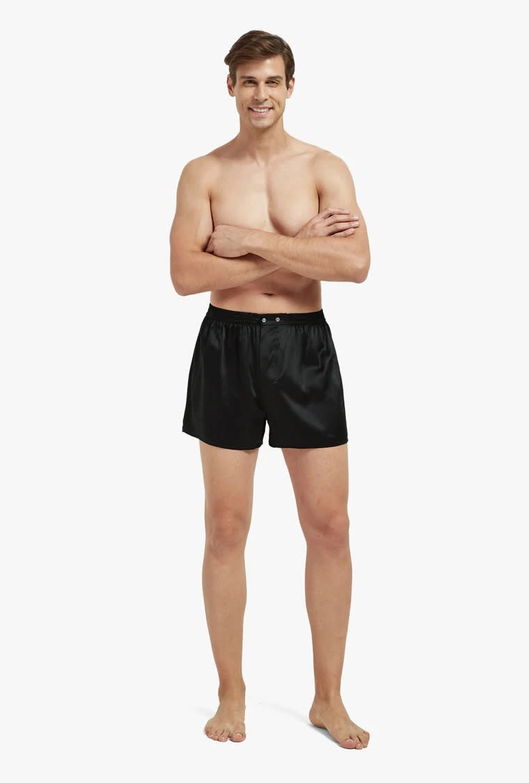 Mommesilk Luxury Fitted Draping Silk Boxer