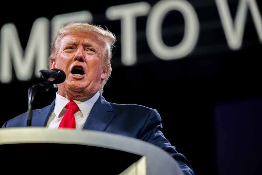 Donald Trump at a rally in Texas  (Getty Images)