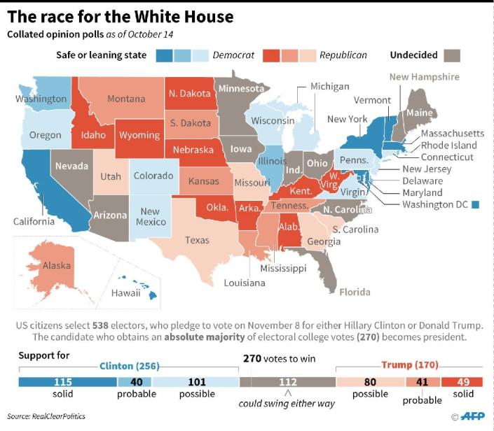 The race for the White House (AFP Photo/Paz Pizarro)