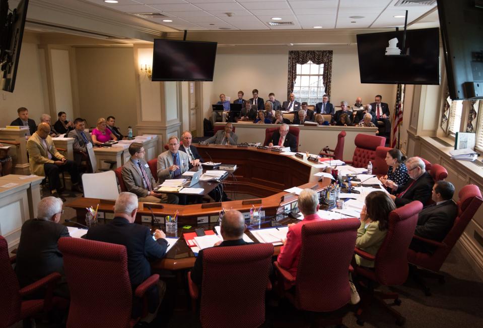 A hearing of the Joint Finance Committee, in 2017.