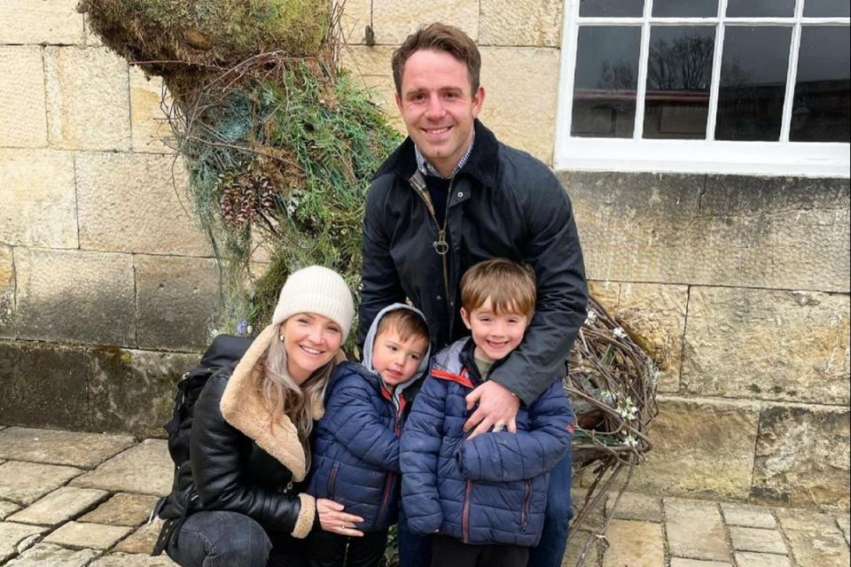 Helen Skelton, Richie Myler and their two sons. (Helen Skelton / Instagram)