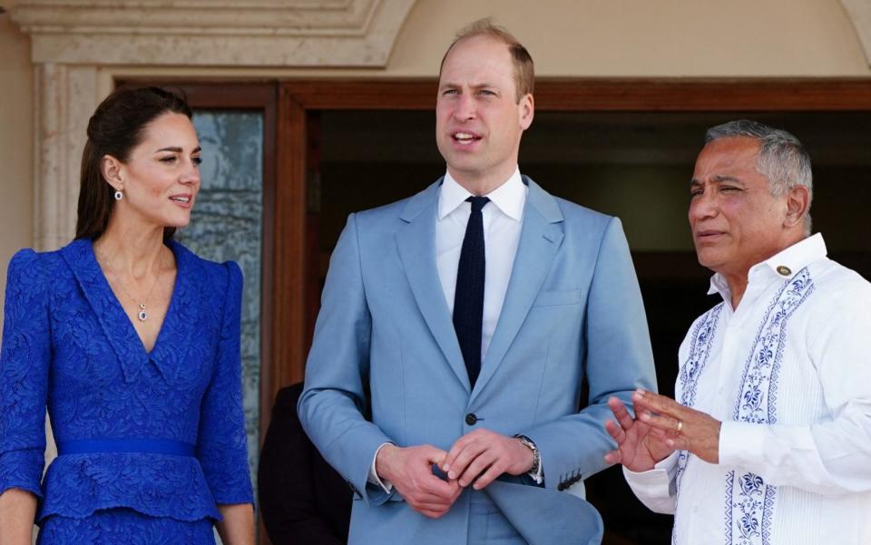 The Duke and Duchess of Cambridge meet with Belize's Prime Minister Johnny Briceno - Reuters