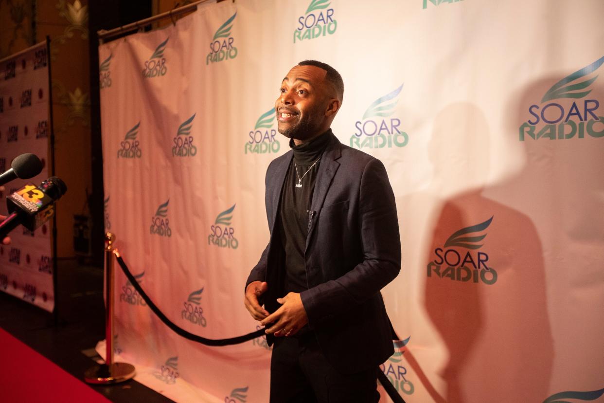 Justin Francis, CEO of Justin Djuane Music, speaks during the 2023 Soar Award press conference on Wednesday, Jan. 18, 2023, at Coronado Performing Arts Center in Rockford.