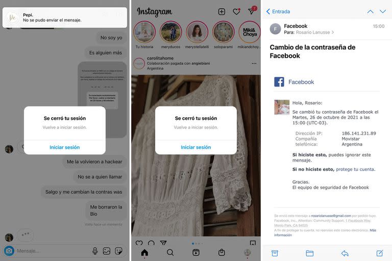 Con la línea de celular en su poder, los ladrones pudieron hacerse pasar por Rosario Lanusse para tener el control de sus redes sociales