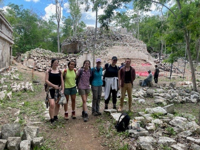 The Millsaps team taking a break from their excavations at Kiuic.